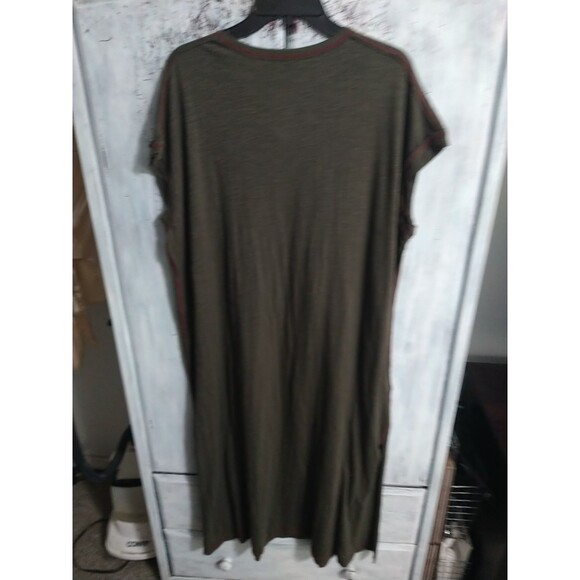 Natural Life Sleeveless Maxi Dress Medium Olive Green Distressed Logan Look Y2K - Picture 8 of 10